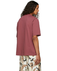 Kenzo Burgundy Loose Fit Embroidered Tiger T Shirt