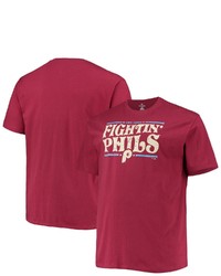 PROFILE Burgundy Philadelphia Phillies Big Tall Fightin Phils Hometown Collection T Shirt