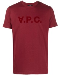 A.P.C. Flocked Logo Print T Shirt
