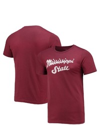 HOMEFIELD Heathered Maroon Mississippi State Bulldogs Vintage Script T Shirt