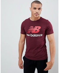New Balance Logo T Shirt In Red Mt83530 Nby