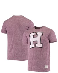 Retro Brand Original Heathered Crimson Harvard Crimson Vintage Tri Blend T Shirt