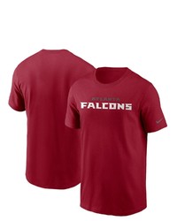Nike Red Atlanta Falcons Team Wordmark T Shirt