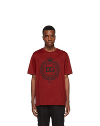 Dolce and Gabbana Red Crest T Shirt