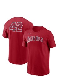 Nike Red Los Angeles Angels Jackie Robinson Day Team 42 T Shirt