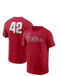 Nike Red Philadelphia Phillies Jackie Robinson Day Team 42 T Shirt