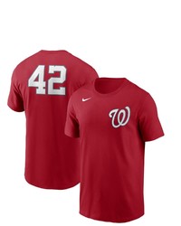 Nike Red Washington Nationals Jackie Robinson Day Team 42 T Shirt