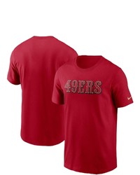 Nike Scarlet San Francisco 49ers Fan Gear Wordmark T Shirt