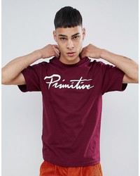 Primitive Skateboarding T Shirt With Script Logo In Burgundy