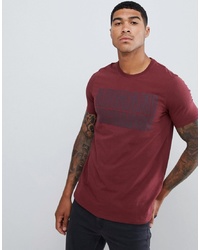 Armani Exchange Slim Fit Bold Logo T Shirt In Burgundy