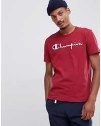 Champion T Shirt With Large Script Logo In Red