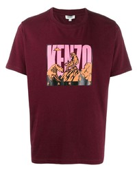 Kenzo Tiger Mountain Logo Printed T Shirt