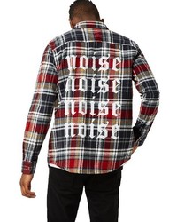 Topman Noise Print Check Flannel Shirt