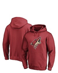 FANATICS Branded Garnet Arizona Coyotes Primary Team Logo Fleece Pullover Hoodie