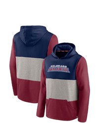 FANATICS Branded Navyburgundy Colorado Avalanche Prep Color Block Pullover Hoodie