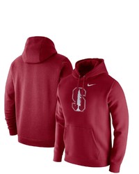 Nike Cardinal Stanford Cardinal Logo Club Fleece Pullover Hoodie