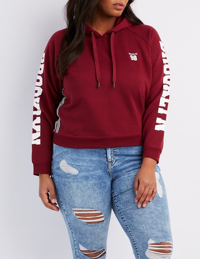 cropped plus size hoodie