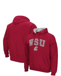 Colosseum Crimson Washington State Cougars Arch Logo 30 Pullover Hoodie
