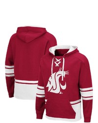 Colosseum Crimson Washington State Cougars Lace Up 30 Pullover Hoodie