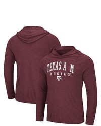 Colosseum Heathered Maroon Texas A M Aggies Campus Long Sleeve Hooded T Shirt In Heather Maroon At Nordstrom