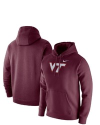 Nike Maroon Virginia Tech Hokies Logo Club Fleece Pullover Hoodie