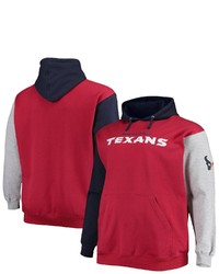 PROFILE Navyred Houston Texans Big Tall Pullover Hoodie