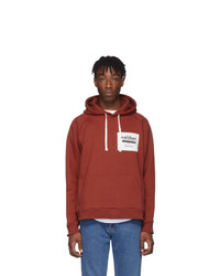 Second/Layer Red Oversized Ebm Hoodie