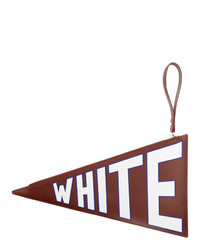 Off-White Burgundy Leather Flag Pouch