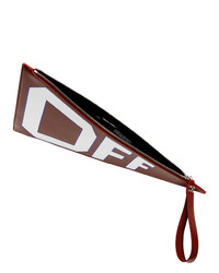 Off-White Burgundy Leather Flag Pouch