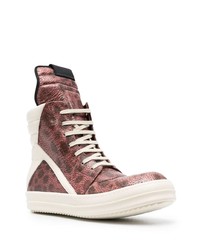 Rick Owens Graphic Print High Top Sneakers