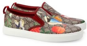 Gucci Gg Supreme Tian Print Slip Sneakers, $550 | Fifth Avenue | Lookastic