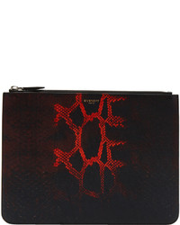 Givenchy Black And Red Python Degrade Zip Pouch