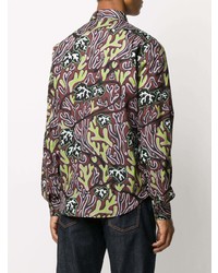 PS Paul Smith Abstract Print Pointed Collar Shirt