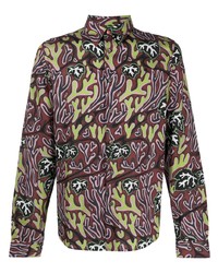 PS Paul Smith Abstract Print Pointed Collar Shirt