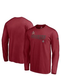 FANATICS Branded Garnet Arizona Coyotes Authentic Pro Core Collection Prime Logo Long Sleeve T Shirt