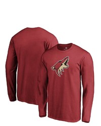 FANATICS Branded Garnet Arizona Coyotes Primary Team Logo Long Sleeve T Shirt