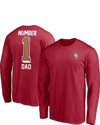 FANATICS Branded Scarlet San Francisco 49ers 1 Dad Long Sleeve T Shirt