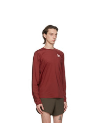 District Vision Burgundy Air Wear Long Sleeve T Shirt