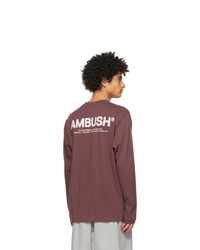 Ambush Burgundy Xl Logo Long Sleeve T Shirt