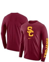 Nike Cardinal Usc Trojans Team Lockup 2 Hit Long Sleeve T Shirt