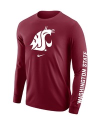 Nike Crimson Washington State Cougars Team Lockup 2 Hit Long Sleeve T Shirt