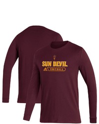 adidas Maroon Arizona State Sun Devils Sideline Amplifier Football Long Sleeve T Shirt