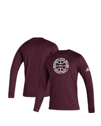 adidas Maroon Mississippi State Bulldogs Locker Room On Point Creator Long Sleeve T Shirt