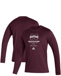adidas Maroon Mississippi State Bulldogs Sideline Locker Tag Creator Roready Long Sleeve T Shirt