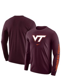 Nike Maroon Virginia Tech Hokies Team Lockup 2 Hit Long Sleeve T Shirt