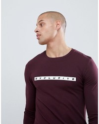 ASOS DESIGN Muscle Fit Long Sleeve T Shirt With Slogan Print