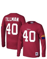 Mitchell & Ness Pat Tillman Cardinal Arizona Cardinals Throwback Retired Player Name Number Long Sleeve Top