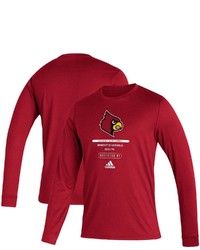 adidas Red Louisville Cardinals Sideline Locker Tag Creator Roready Long Sleeve T Shirt