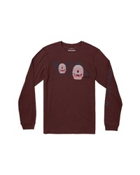 RVCA Skull D Long Sleeve Cotton Graphic Tee In Oxblood Red At Nordstrom