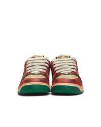Gucci Red And Green Screener Sneakers